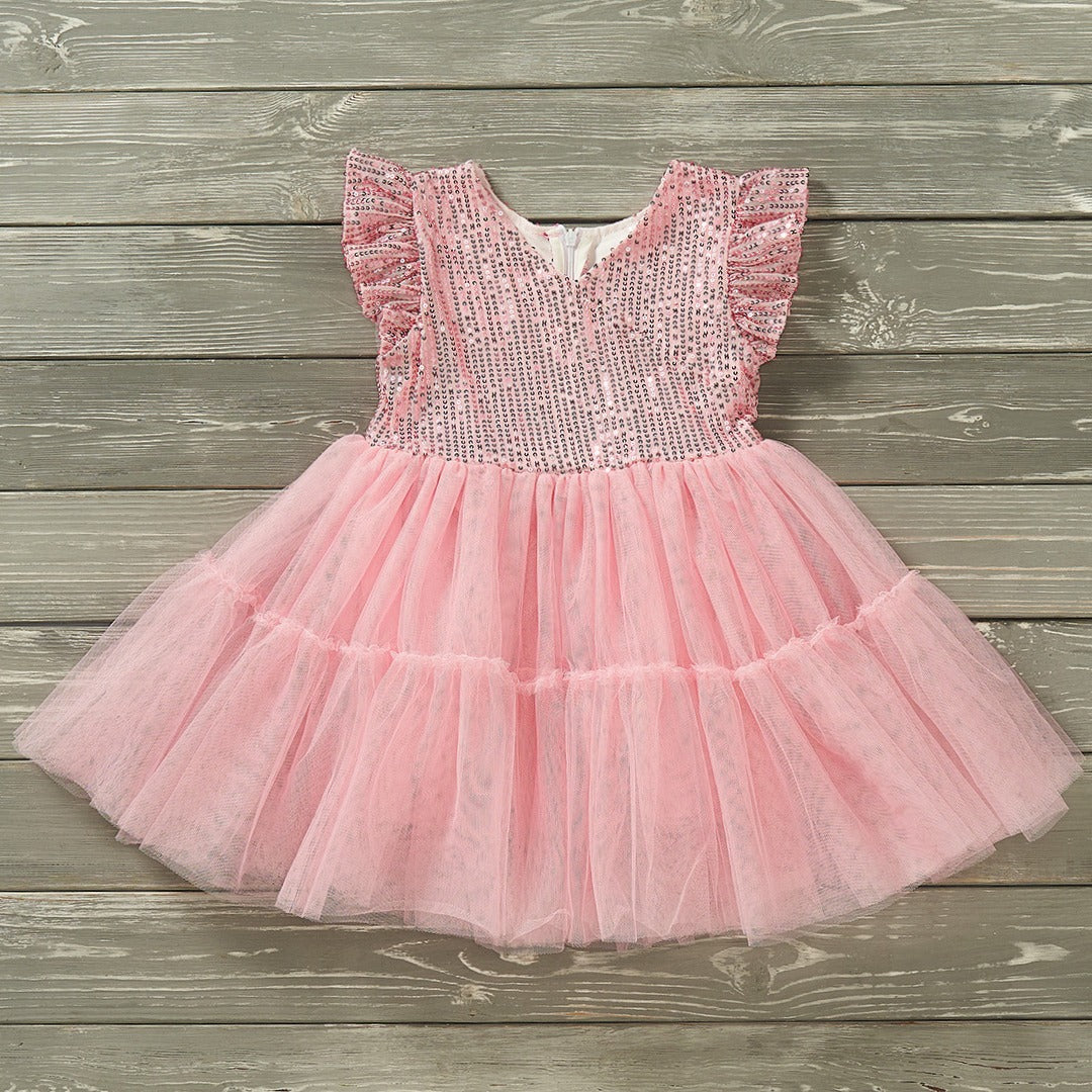 3T Tulle Sequin Pink Dress