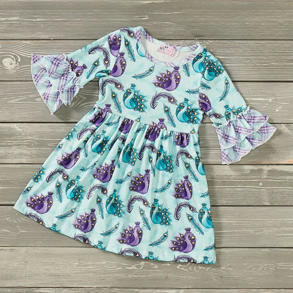 7/8 Girls Mystical Peacock Dress