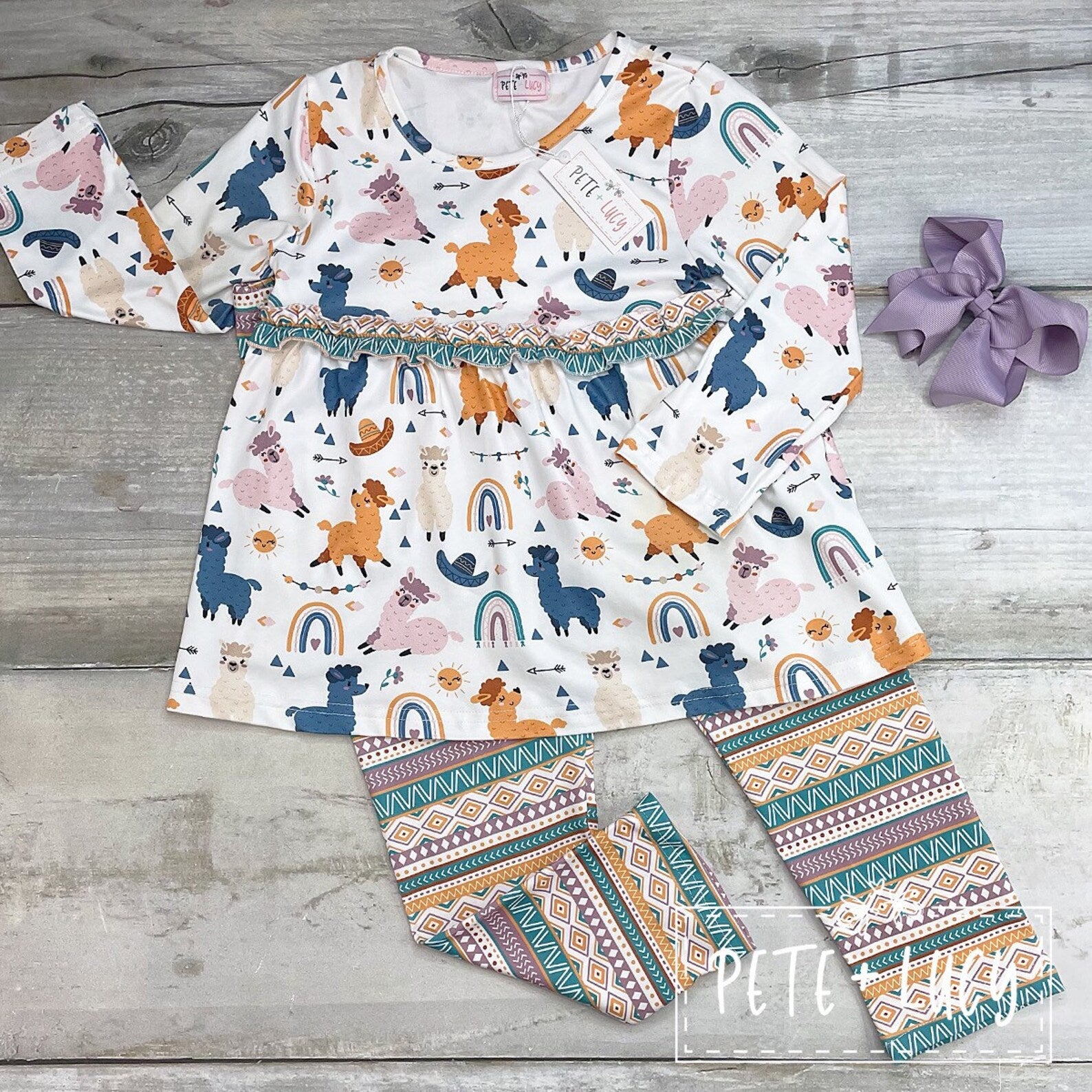 Girls 10/12 Llama Party Outfit